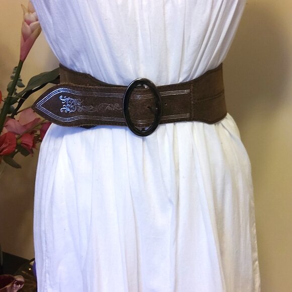 VTG NWOT NOA NOA Vintage Belts Camel Light Brown Genuine Leather Suede Belt - Picture 7 of 13
